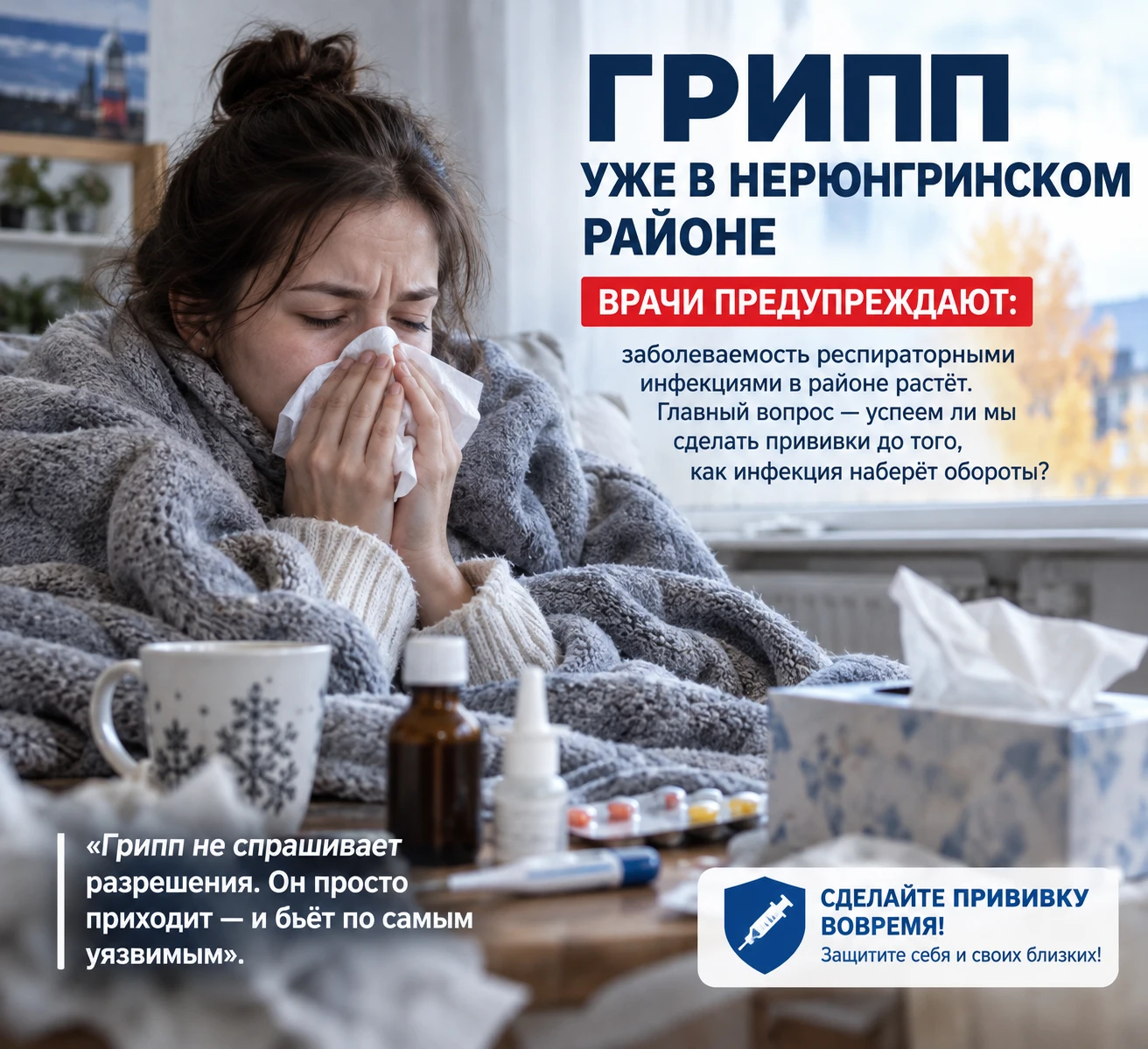 🍂 Осень с температурой: в Нерюнгринском районе растёт заболеваемость ОРВИ