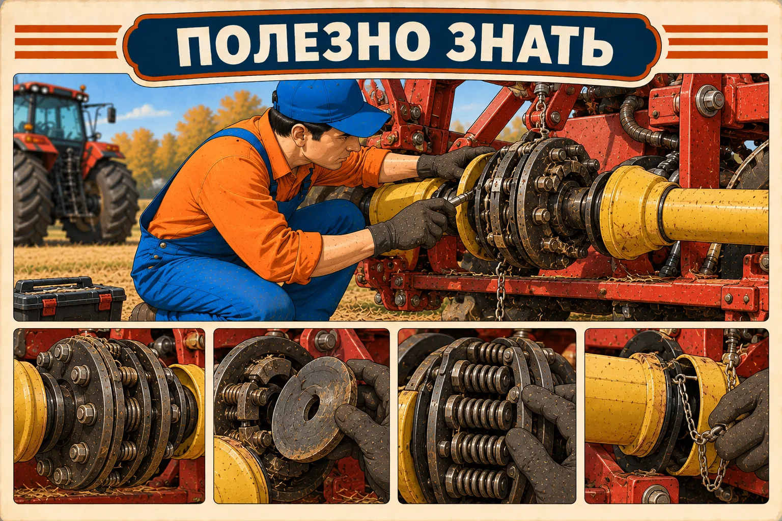 Предохранительная муфта тоже требует осмотра