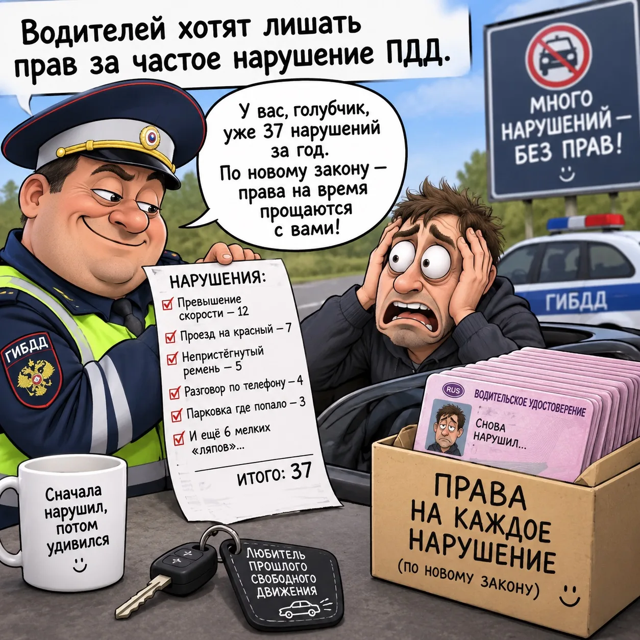 Водителей хотят лишать прав за частые нарушения ПДД