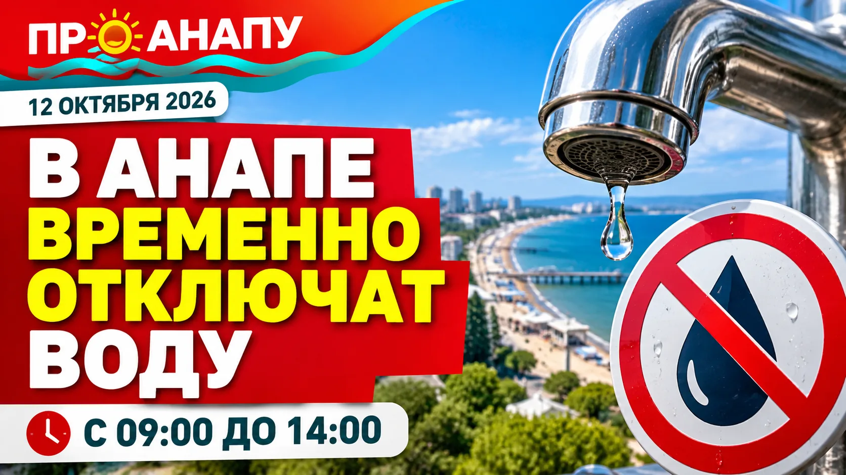 12 октября часть Анапы временно останется без воды