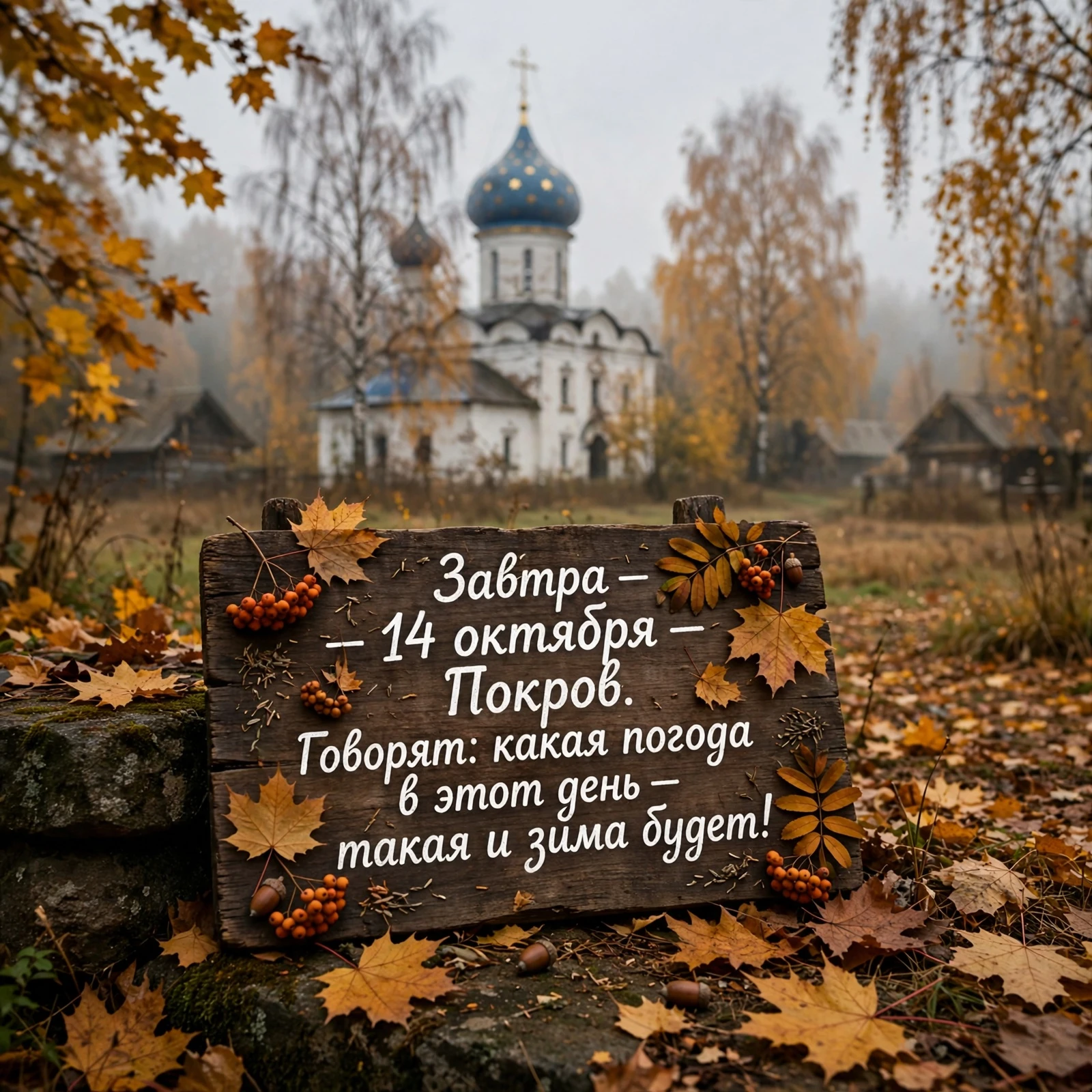 🍂 Завтра - 14 октября - Покров. Говорят: какая погода в этот день - такая и зима будет!