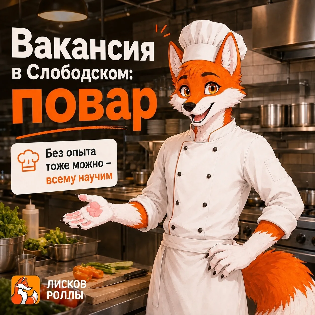 В новое кафе [club231564085|Лисков Роллы] требуется повар. Опыт не обязателен, всему на...