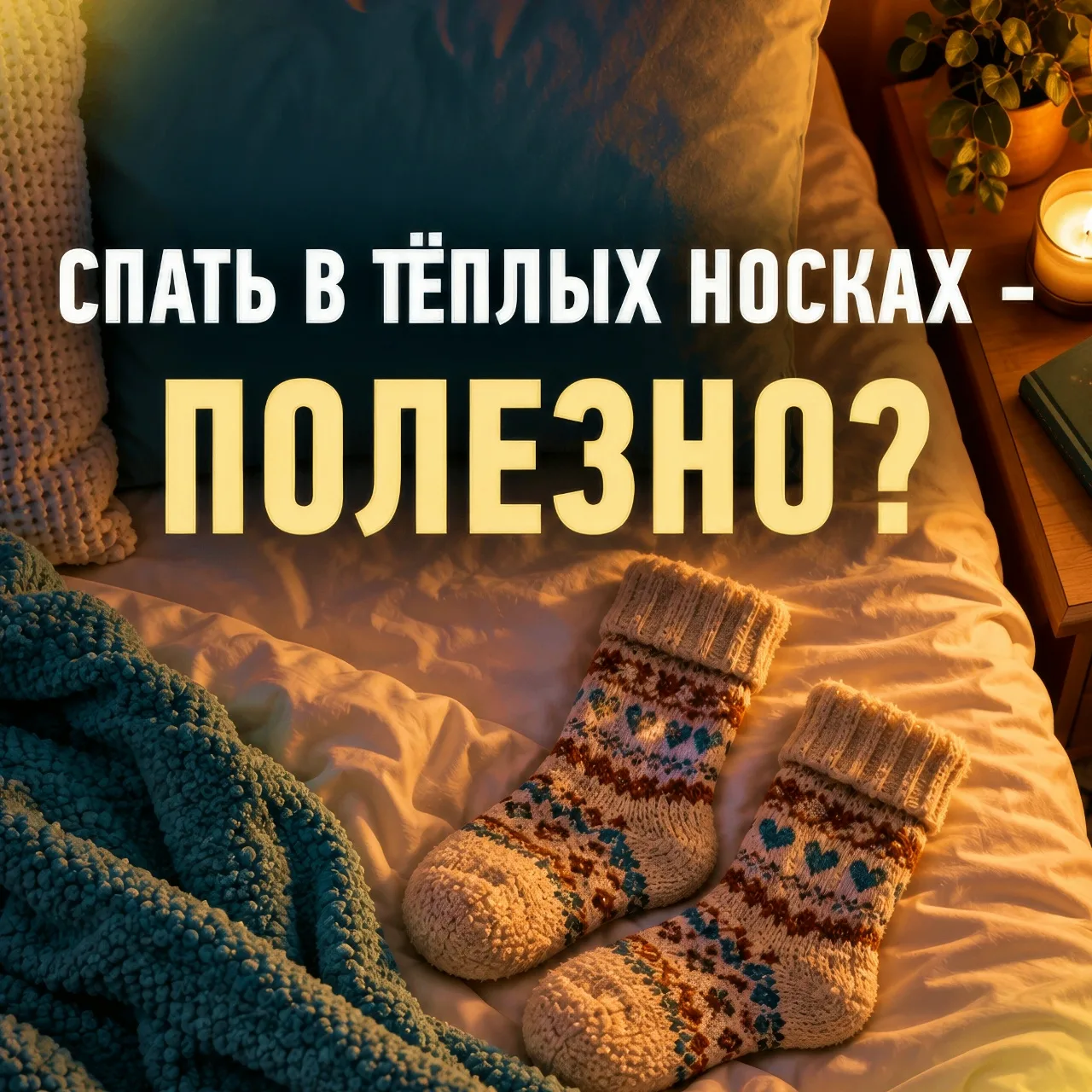 Сон в носках помогает быстрее заснуть и делает ночной отдых более крепким)