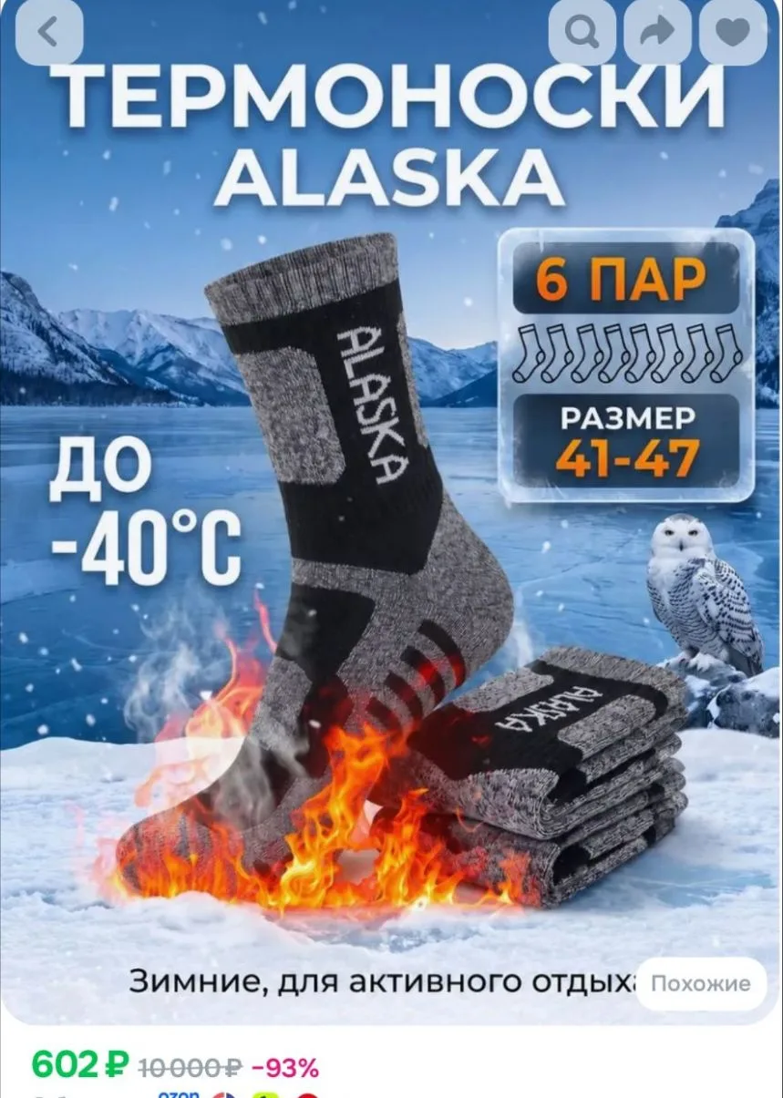 Носки FLORO PLENO мужские, 6 пар