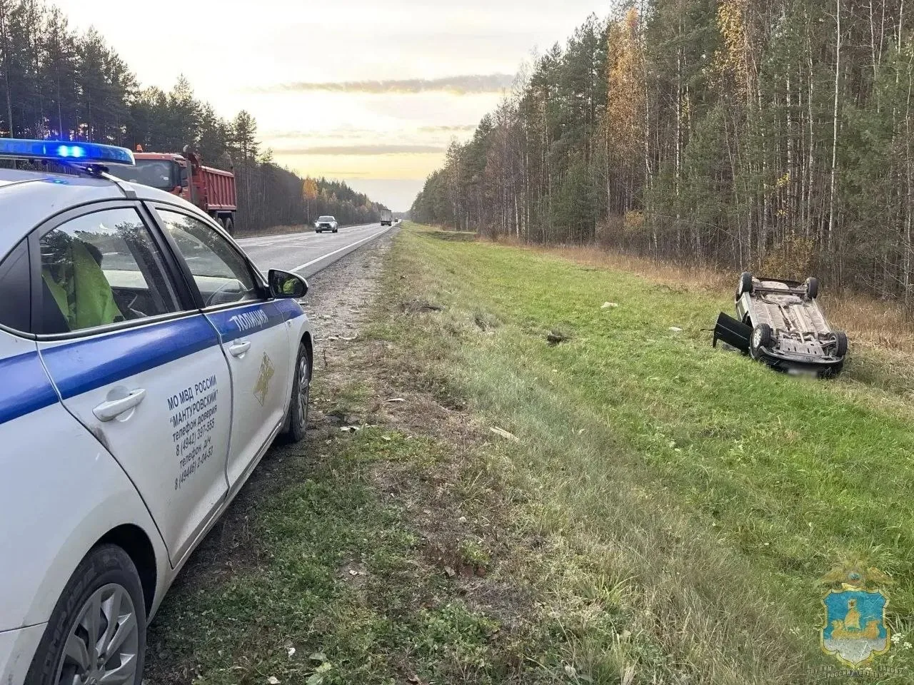 В Мантуровском районе Renault вылетел с дороги в кювет, пострадал 12-летний подросток.