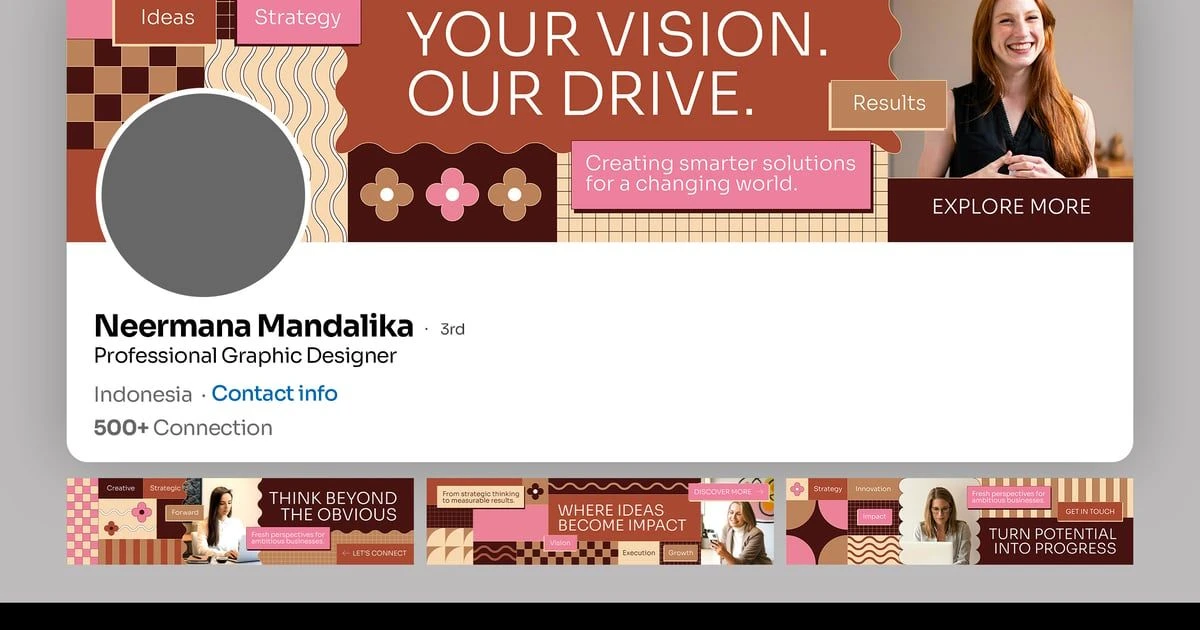 Geometric Earth Tone Linkedin Banner