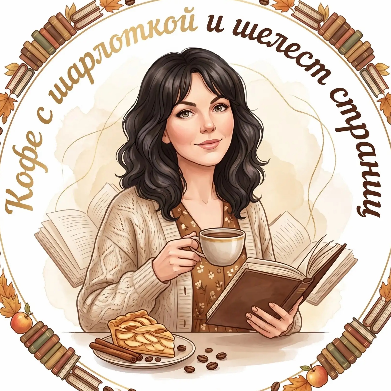 Кофе с шарлоткой и шелест страниц☕️📖
