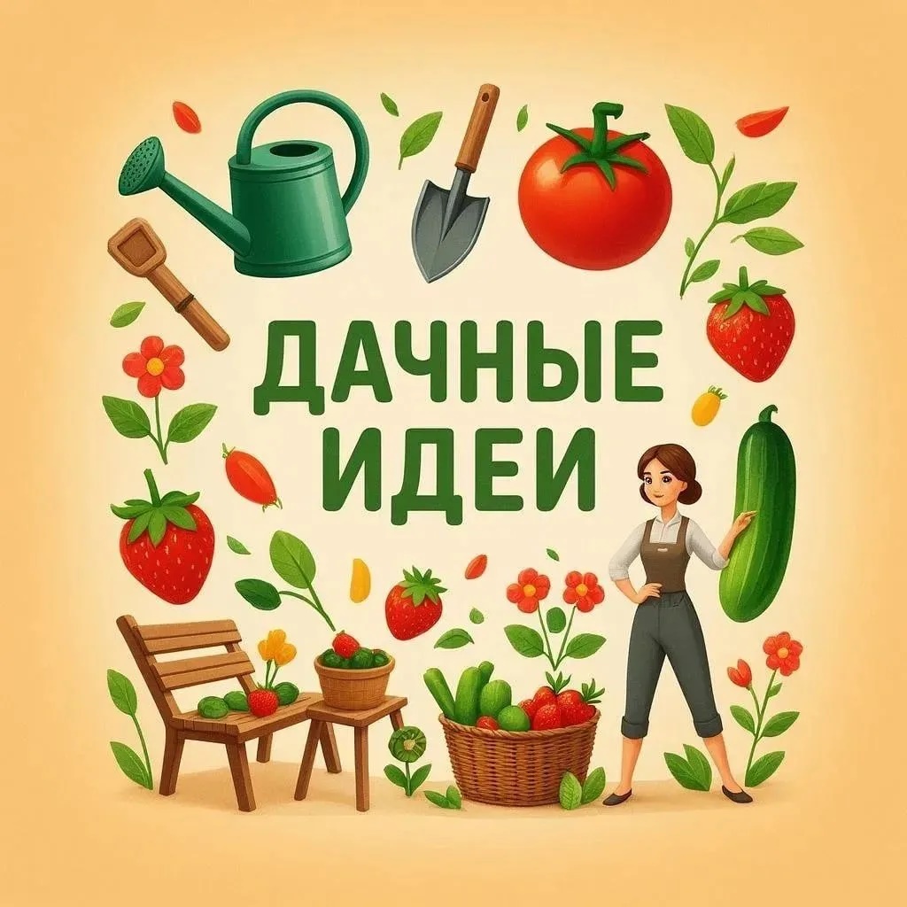 Логотип канала Дачные идеи -- посадка растений уход за дачей огород теплица грядки растения для дачи удобрения полив борьба с вредителями посадка овощей сбор урожая ландшафтный дизайн компост выращивание цветов